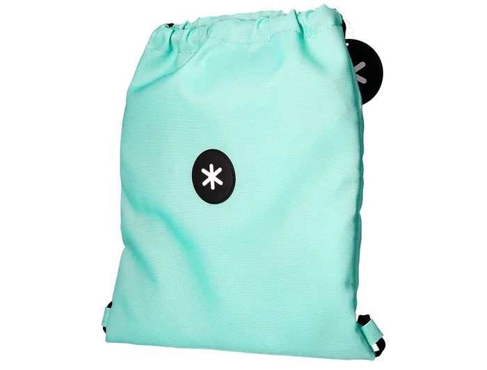Antartik Mochila Saco Plano con Bolsillo Interior con Cremallera, Verde Menta, 350x400 mm Antartik Mochila Saco Plano con Bolsillo Interior con Cremallera, Verde Menta, 350x400 mm
