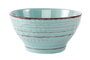 DKD Home Decor Bol de Gres con Relieve Azul, 580 ml