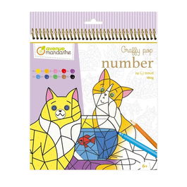 Libro De Colorear Avenue Mandarine Dibujar Con Numeros Gatos 160G 24H