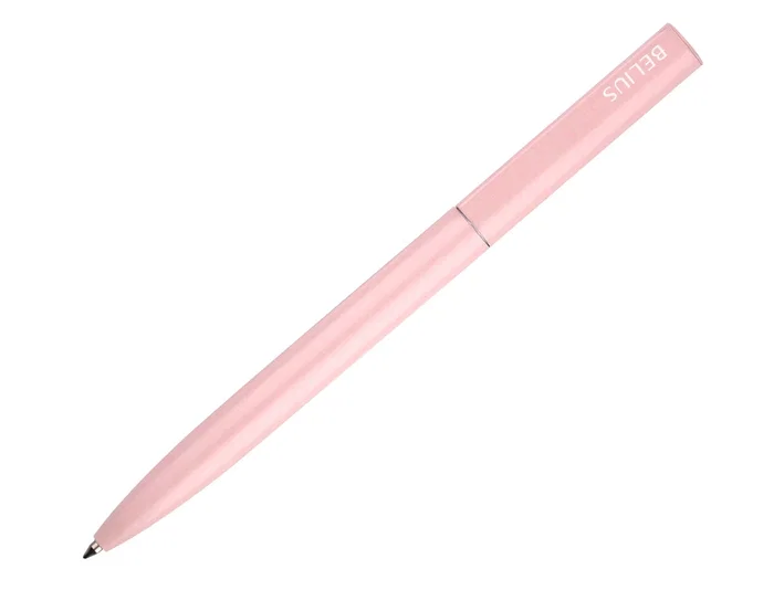 Belius Rocket B Bolígrafo Minimalista Rosa, Tinta Azul, Punta 0,8 mm, Caja Cilíndrica