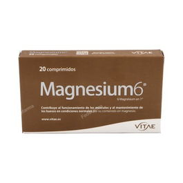 VITAE Magnesium-6 20 Comp. Suplemento Magnesio y Vitamina B6 para Músculos, Huesos y Energía