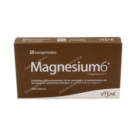 VITAE Magnesium-6 20 Comp. Suplemento Magnesio y Vitamina B6 para Músculos, Huesos y Energía