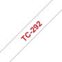 Brother TC-tape 9mm Blanco con texto rojo