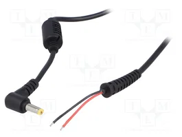 AKYGA Cable de alimentación CC 5,5/1,7 angular negro 1,2m
