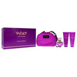Versace Pour Femme Dylan Purple Gift Set 100ml EDP + 100ml Shower Gel + 100ml Body Lotion + Bag