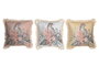 DKD Home Decor Cojines de Leopardo con Flecos Surtido de 3 Colores