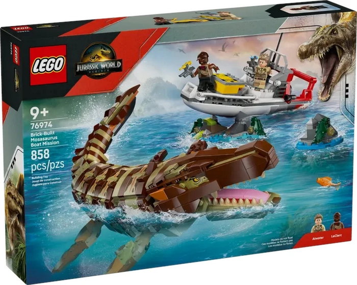 LEGO 76974 Barco de la Misión Mosasaurio, 858 piezas LEGO 76974 Barco de la Misión Mosasaurio, 858 piezas
