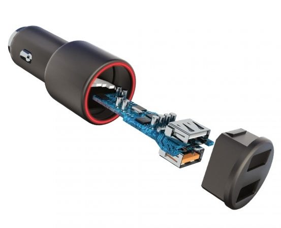 FOREVER Adaptador Coche 2 Puertos USB QC3.0 Rápido de 30W (2.4A)