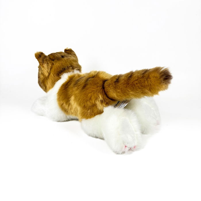 Deqube Peluche Gato Marron Y Blanco Tumbado 25Cm 939D00299 Bocalan