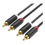 Vention Cable Estéreo RCA 2x Macho a 2x Macho, 1.5m, Conector Chapado en Oro, Conductor de Cobre Estañado, Negro