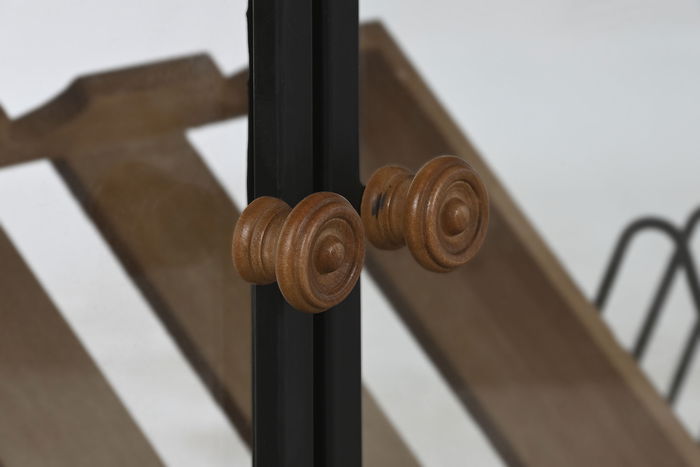 DKD Home Decor Botellero Natural Negro Metal Cristal Madera 32 x 60 x 102 cm