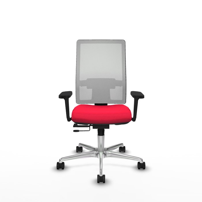 PIQUERAS Y CRESPO Silla de oficina Horna con mecanismo Sincro/Traslack, Rojo y Blanco