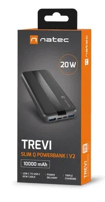 Natec Trevi Slim Q V2 10000 mAh Negro