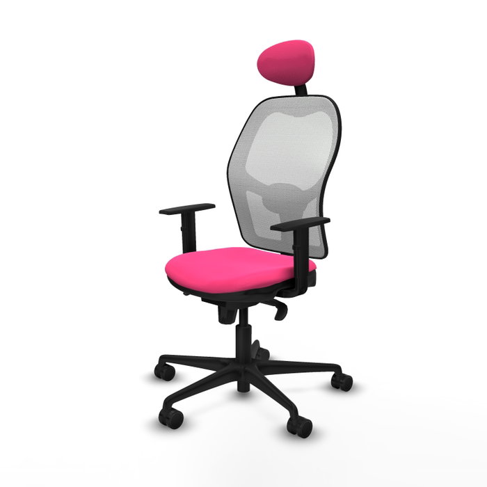 PIQUERAS Y CRESPO Silla de oficina Jorquera Rosa y Blanca