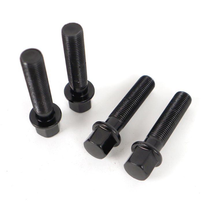 OMP Speed Juego de 4 Tornillos M14x1.5 Plano Largo 48 mm Llave 17 Negro DIN 10.9 Ref. OMPS09661401