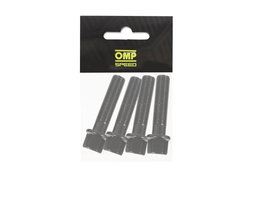 OMP Speed Juego de 4 Tornillos M14x1.5 Plano Largo 48 mm Llave 17 Negro DIN 10.9 Ref. OMPS09661401
