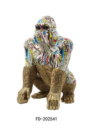 DKD Home Decor Figura de Gorila Dorado en Resina