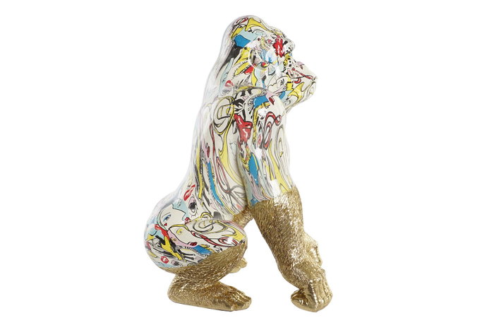 DKD Home Decor Figura de Gorila Dorado en Resina DKD Home Decor Figura de Gorila Dorado en Resina