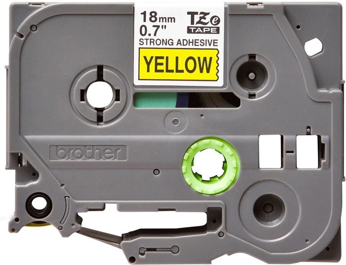 Brother TZe-S641 Cinta laminada súper adhesiva 18mm Amarillo/Negro Brother TZe-S641 Cinta laminada súper adhesiva 18mm Amarillo/Negro