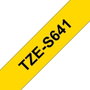 Brother TZe-S641 Cinta laminada súper adhesiva 18mm Amarillo/Negro