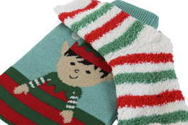 DKD Home Decor Bolsa Agua Caliente Navidad Tradicional Elfo Set de 2 Piezas 0.7L Poliester Goma Verde Rosa Multicolor 28 x 4 x 17 cm