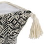 Home Deco Factory Cojín Étnico Mirage 40x40 cm Algodón Poliéster Inspiración Etnica Borlas Blanco y Negro