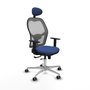 PIQUERAS Y CRESPO Silla de oficina Jorquera con mecanismo Sincro/Traslack Azul marino y Gris