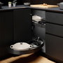 Menage Confort Nova Flat Dolphin-I Bandeja Extraíble Para Módulo Rinconero Cocina Acabado Antracita Mano Derecha Puerta 450