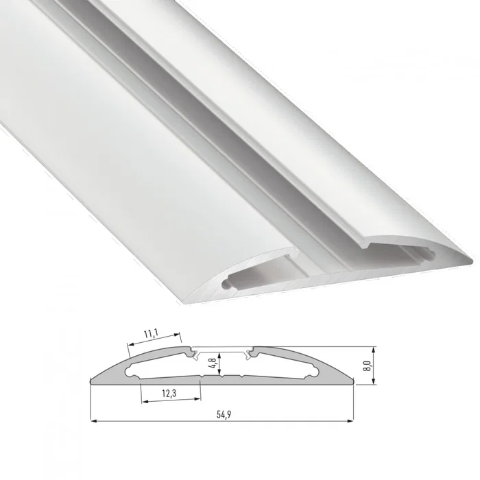 Aluminio Perfil Tipo RETO 2,02M Lacado Blanco