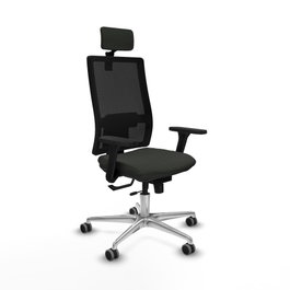 PIQUERAS Y CRESPO Silla de oficina Horna con brazos 3D y base de aluminio
