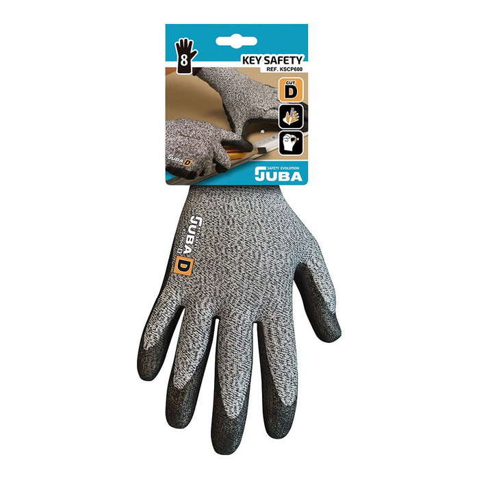 Juba Guante de Poliéster/Elastano Palma Poliuretano Resistente al Corte T-10