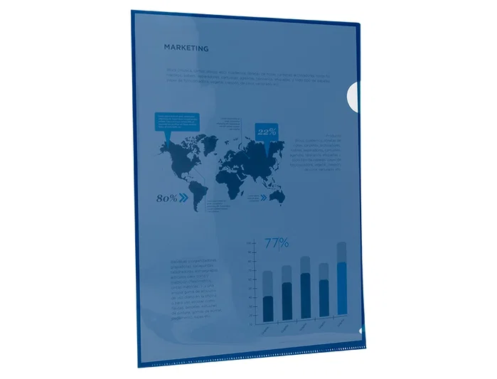 Liderpapel Carpeta Dossier Uñero 44002 Polipropileno DIN A4 Azul Capacidad 20 Hojas