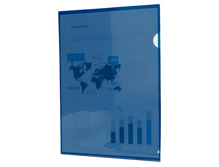 Liderpapel Carpeta Dossier Uñero 44002 Polipropileno DIN A4 Azul Capacidad 20 Hojas