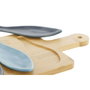 DKD Home Decor Set de Aperitivo Loving Home Peces de 5 Piezas en Porcelana y Bambú, 36x18x1,3 cm