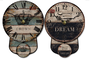 DKD Home Decor Reloj de Pared con Péndulo Surtido Beige y Negro en MDF y Hierro