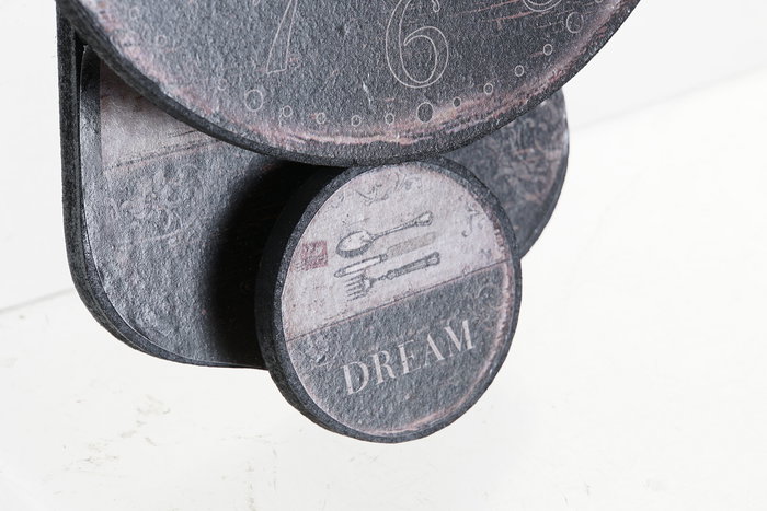 DKD Home Decor Reloj de Pared Cottage Beige Negro 14 x 19 x 5 cm