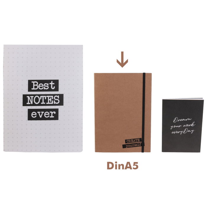 Dites-le avec des Mots Libreta Dina5 Happy Working con Goma Elástica, 120 Hojas 70 gr/m2, 15x21 cm