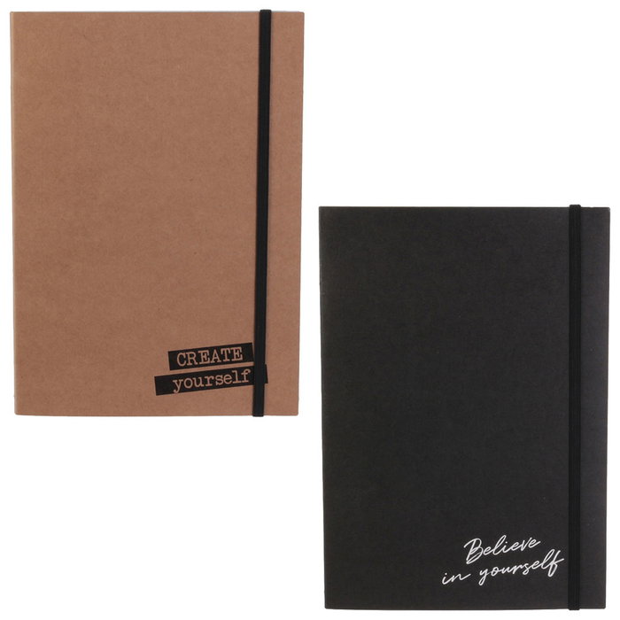 Dites-le avec des Mots Libreta Dina5 Happy Working con Goma Elástica, 120 Hojas 70 gr/m2, 15x21 cm