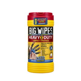 Big Wipes Toallitas Industriales para Manos, 100 unidades, con Disolventes Biológicos e Hidratantes, Biodegradables