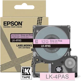 Epson LK-4PAS Cinta de etiquetas Gris/Rosa 12mm