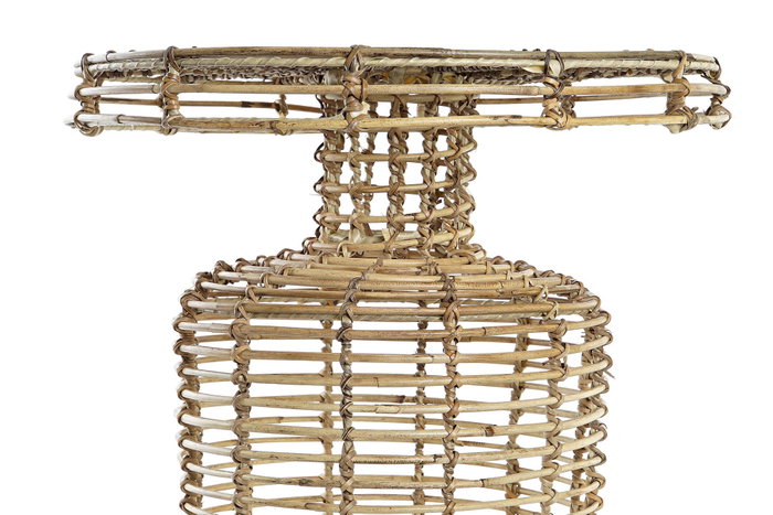 DKD Home Decor Mesita Auxiliar Balines Ratan Natural 48x48x45 cm