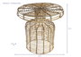 DKD Home Decor Mesita Auxiliar Balines Ratan Natural 48x48x45 cm