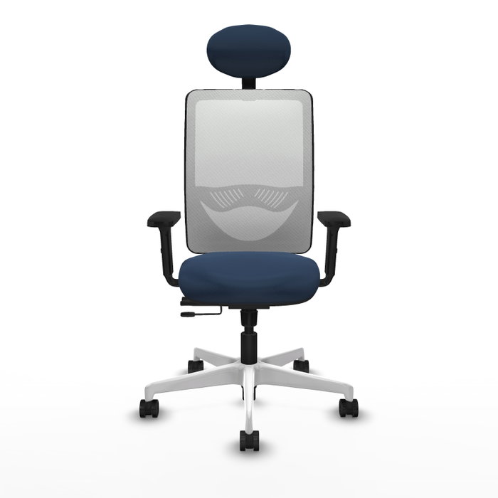 PIQUERAS Y CRESPO Silla de oficina Zulema con mecanismo Sincro/Traslack, Azul marino y Blanco PIQUERAS Y CRESPO Silla de oficina Zulema con mecanismo Sincro/Traslack, Azul marino y Blanco