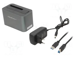 QOLTEC Estación de acoplamiento USB 3.0 Gris Plata