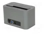 QOLTEC Estación de acoplamiento USB 3.0 Gris Plata
