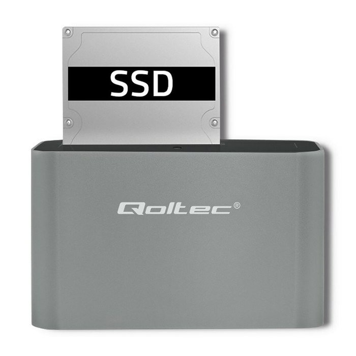 QOLTEC Estación de acoplamiento USB 3.0 Gris Plata