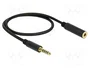 DeLOCK 85795 Cable de extensión de audio 4,4 mm 5 pines, 0,5 m, Negro