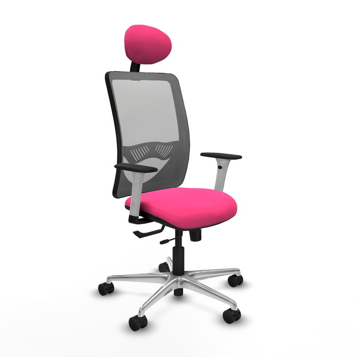 PIQUERAS Y CRESPO Silla de oficina Zulema Rosa y Gris con mecanismo Sincro/Traslack PIQUERAS Y CRESPO Silla de oficina Zulema Rosa y Gris con mecanismo Sincro/Traslack