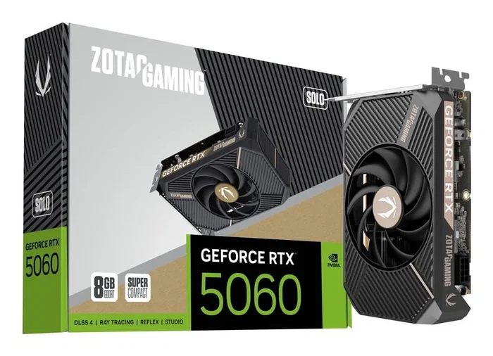 ZOTAC GAMING GeForce RTX 5060 SOLO 8 GB GDDR7 Negro ZOTAC GAMING GeForce RTX 5060 SOLO 8 GB GDDR7 Negro