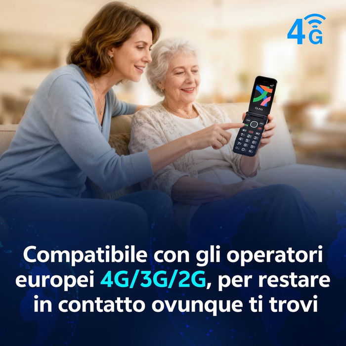 Teléfono Móvil para Mayores Qubo NEONWBK 4G Negro 32 GB 256 GB 2,4"